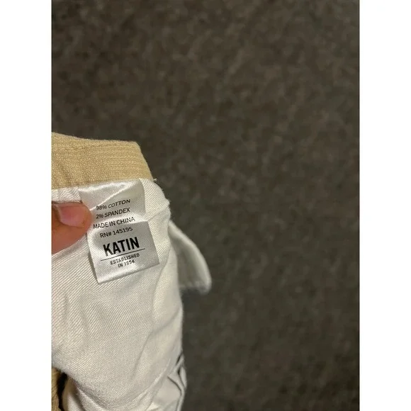 Katin Corduroy Patio Short Mens Medium Kord beige Surf Drawstring Beach NWT - Picture 4 of 8